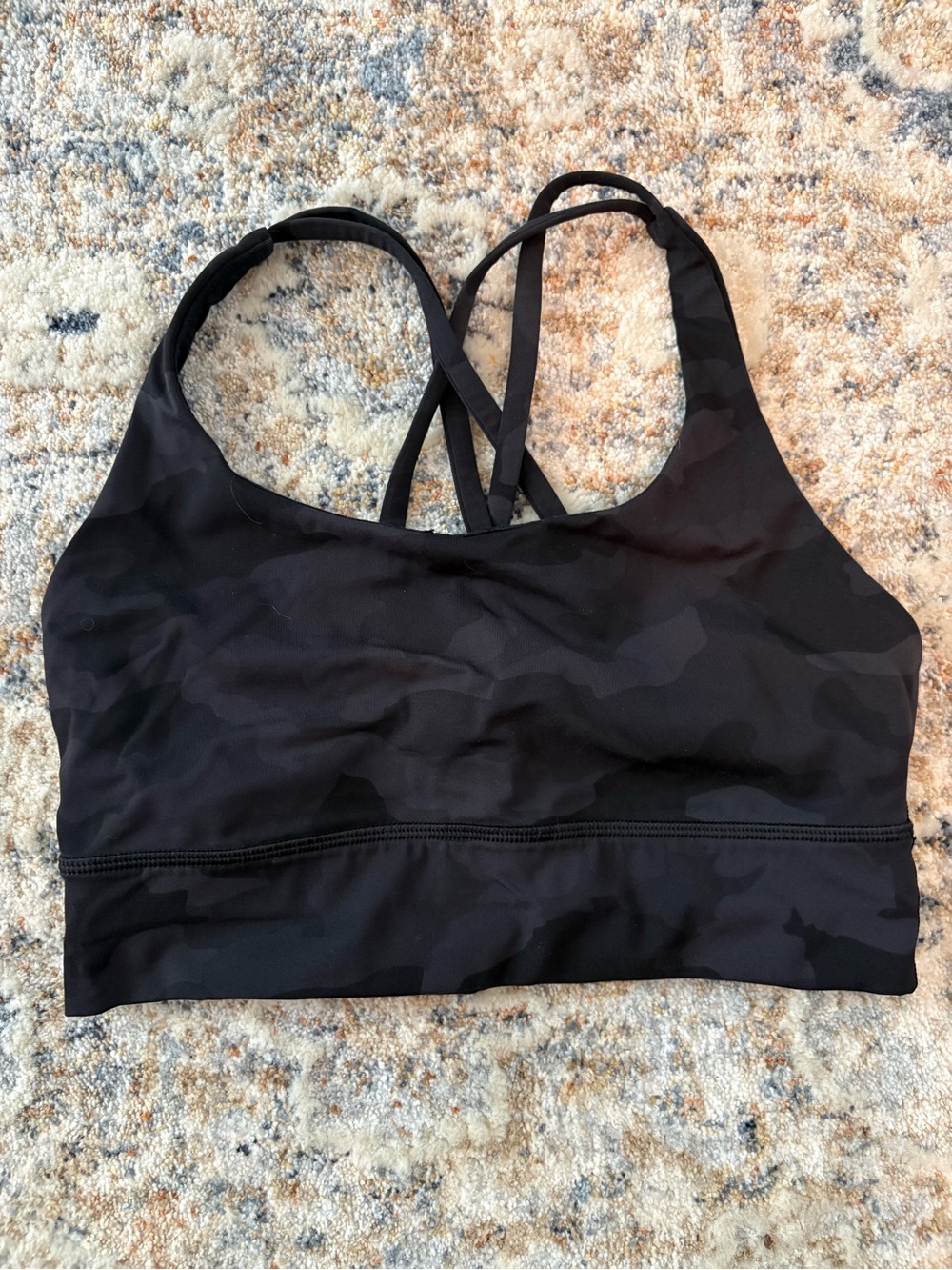 Black Camo Strappy Sports Bra - Women's Activewear